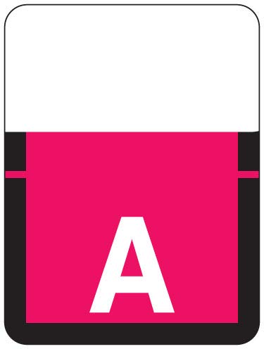 Doctor Stuff - File Folder Labels, Alphabet Letter A, TAB Products 1307 - A1307 Top Tab Series Compatible Alpha Stickers, Red, 1" x 3/4", 500/Roll