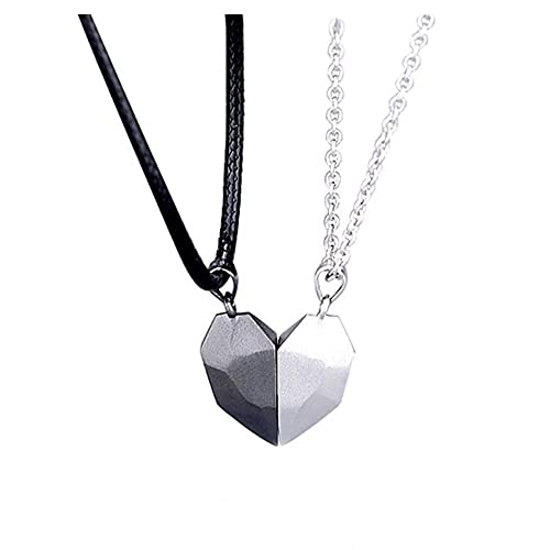 YangQian Matching Necklaces for Couples Husband Wife Necklace for Best Friend Necklaces for 2 Boyfriend Girlfriend Half Heart Necklace for Couples