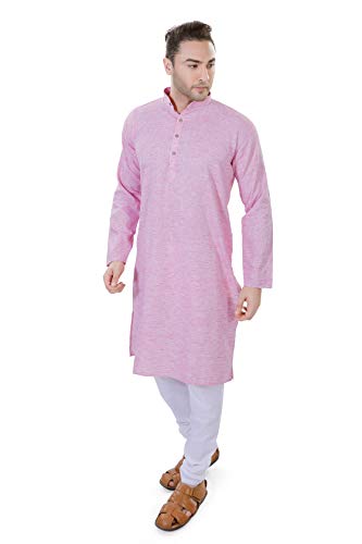 Image of Amazon Brand - Anarva Men's Pastel Linen Kurta Pyjama Set