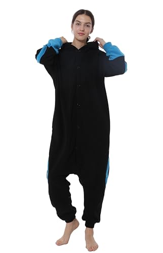 RANSUU Kostüm Onesie Erwachsene Einteiler Jumpsuit Tier Kostuem Damen Herren Pyjama Fasching Halloween Schlafanzug Cosplay Karneval HeiYB M