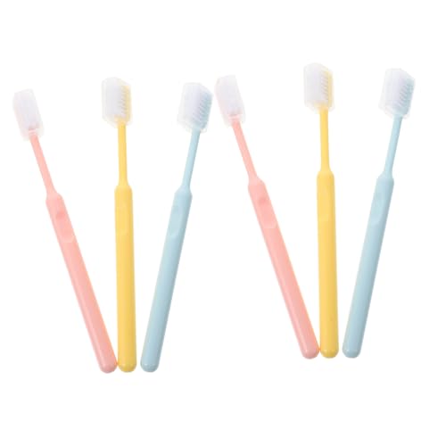GRADENEVE 6 piezas Cepillo de Dientes Adulto Suave con Funda Familiar para Cuidado Oral Portátil Viaje Cerdas Blandas Protección Encías