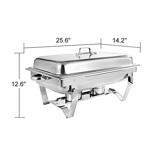 AIZYR 11L Edelstahl Chafing Dish, Chafer- und Buffetwärmer-Sets mit Wasserpfanne, Lebensmittelpfanne, Halter und Deckel… – Bild 8