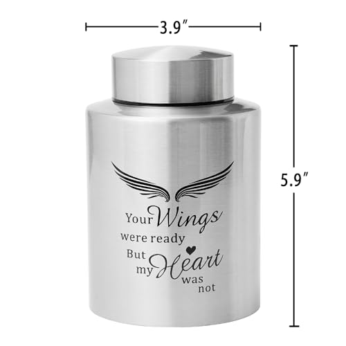 Image of Medium Cremation Urns for Human Ashes Adult Male Female,Medium Decorative Silver Urns for Ashes Women Men (Up to 50 Cubic Inches)