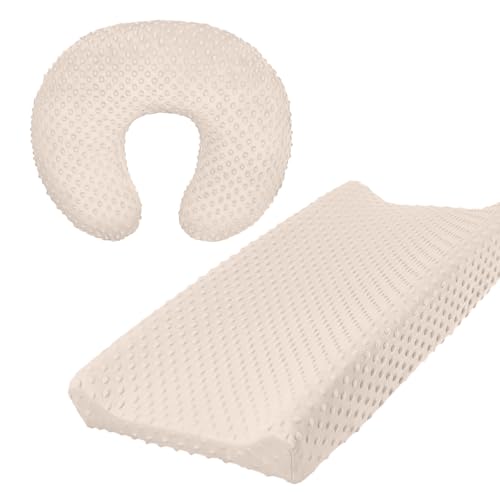Ubxvamm - Juego de 2 fundas para cambiador de mesa para bebé, cómoda sábana de cama con funda de almohada transpirable