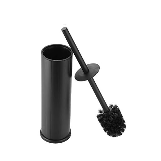BGL Freestanding Aluminium Toilet Brush with Holder for Bathroom Storage and Organization Toilet Bowl Cleaner Brush and Holder, Sturdy and Space Saving (Black)
