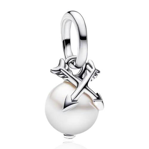 Amuefer Like Love Heart Dangle Charms för armband och halsband, sterling silver kubisk zirkonia hängsmycke jul födelsedag halloween smycken presenter till kvinnor, Silver, Kubisk zirkonia