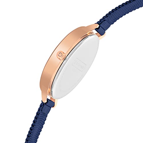 Image of Giordano Black Analogue Watch for Women with Rose Gold Case and Black Stylish Mesh Band Ladies Wrist Watch with Studds on Dial to Complement Your Party Look, Gift for Women