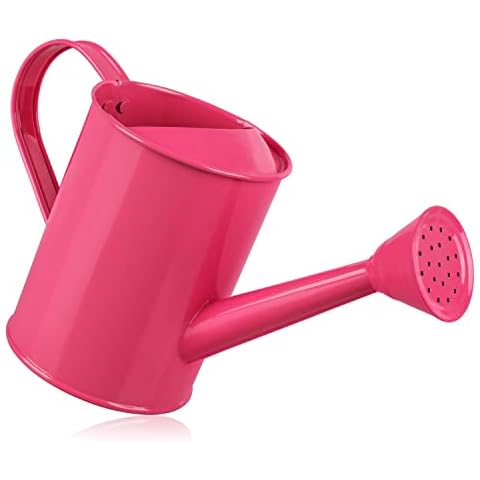 Homarden Watering Can for Kids - Play Time or Practical Use - Childs Metal Watering Can - Small Water Can for Boys and Girls - 32 oz (Pink) Cover
