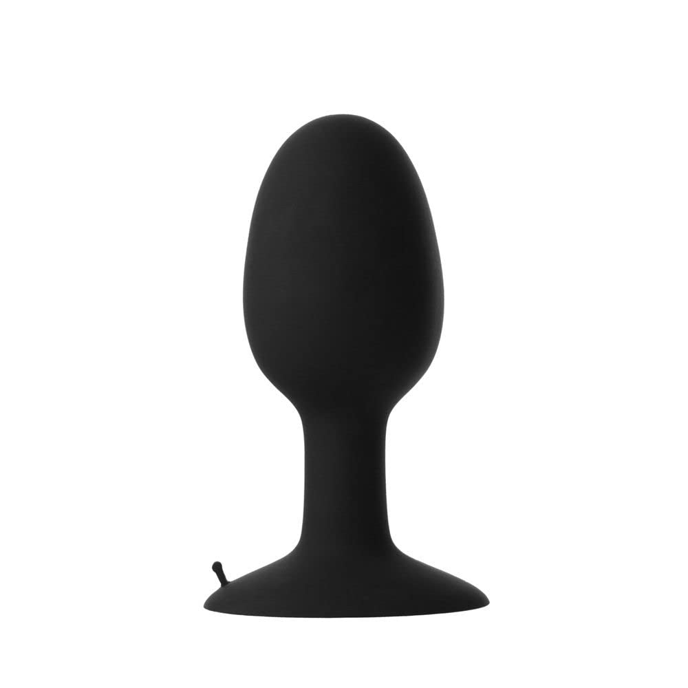 Prowler Weighted Silicone Large Butt Plug with Internal Oscillating Ball for Added Intense Pleasure in Black - 5 Inches Insertable Length, 17.2cm Girth - by Prowler