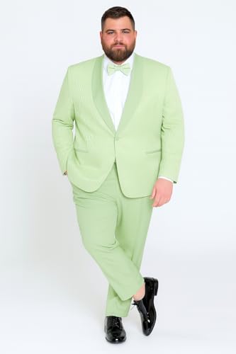 Men’s Mint Green Tuxedo Suit – Slim Fit Shawl Lapel with Matching Bow Tie in Sage Green Color - Light Green3