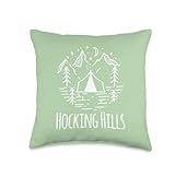Hocking Hills Camping Rustic Mountains Tent Woods Campground Throw Pillow