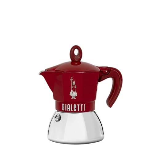 Bialetti Moka Induction - Olla exclusiva Moka rojo, acero inoxidable