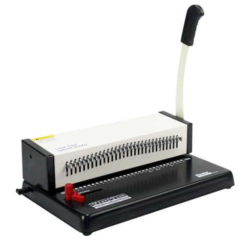 WXQ穴あけパンチ、バインダー穴あけ工具 ルーズリーフ穴あけ 滑り止め足 省力化 9.5mmピッチ 多機能 コンパクトサイズ ハイレバレッジアーム付き オフィス 学校に最適 (ブラック)