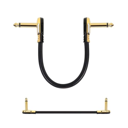 Cable de audio para guitarra parche plano de 6.35 mm conector jack macho de ángulo recto 3