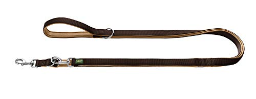 HUNTER Verstellbare Führleine NEOPREN, Farbe: braun/caramel, strapazierfähiges Nylon, 3-fache Verstellmöglichkeit, weiche Neoprenpolsterung, ideal für Alltag und Training, Größe: 10/200