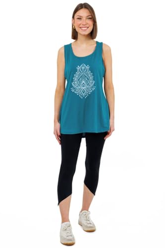 Débardeur long Lotus Azur FANTAZIA haut de plage asymétrique et fluide bleu