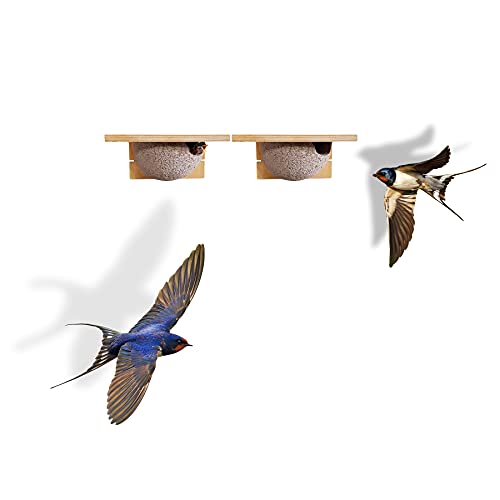 Preisvergleich Produktbild BigDean 2x Schwalbennistkasten Einzelnest Schwalbennest Mehlschwalbennest Nistkasten Nisthilfe Schwalben Holzbeton