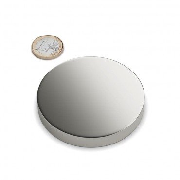 Magnes krążkowy okrągły Ø 80 x 20 mm – neodymowy N45 (NdFeB) nikiel – utrzymuje 320 kg – szyba magnetyczna – silne magnesy stałe (supermagnesy) o ekstremalnej sile przyczepności do przemysłu i domu
