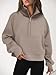 AUTOMET Womens Sweatshirts Half Zip Cropped Pullover Fleece Quarter Zipper Hoodies 2024 Fall Fashion Outfits Clothes Coffeegrey Medium