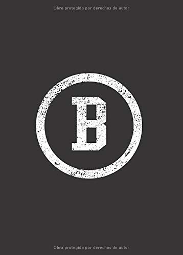 B: Cuaderno pequeño personalizado monograma inicial B | tamaño ~A6, blanco