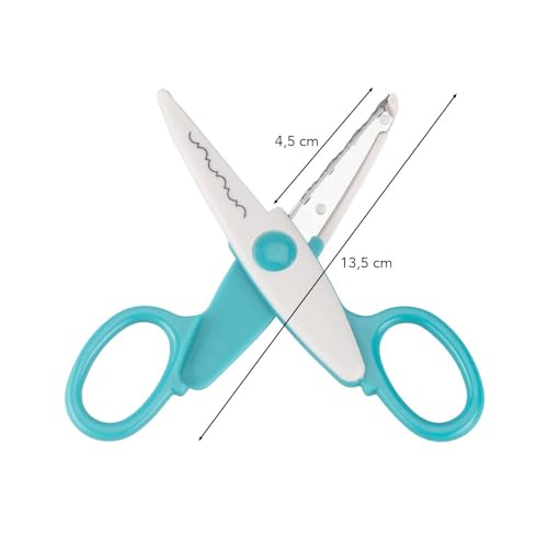 Ideen mit Herz | Kreativ-Scheren aus Edelstahl | 6 Stück, mit verschiedenen Schnittmustern | Scheren-Set für Zuhause, Haushalt, Handwerk, Schule, Basteln und Büro