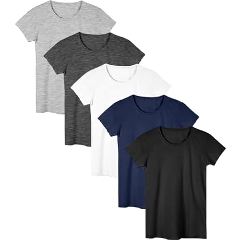 Sexy Basics Women's Cotton Stretch Color T Shirts | Casual & Active Basic Tops | Multi Packs Cover