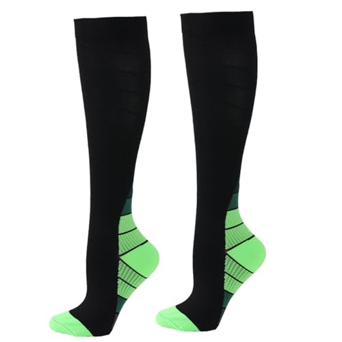 SHINROAD Sportwadensocken, rutschfest, Kompressionsstrümpfe, 1 Paar, Sport, hohe Elastizität, stoßfest, atmungsaktiv, weich, Unisex, Laufschienbein, grün, L
