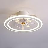 Ventilador de techo con luz, 91W Ventilador de techo con luz y control remoto, sincronización de 3 velocidades, 6 velocidades del viento regulables, ventilador de techo silencioso