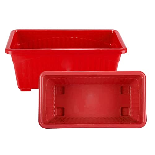 Image of Rectangular Plastic Pots for Plants, Window Flower Pots for Home, Window Display, Garden (Multicolor 14 inch - 6 pc)