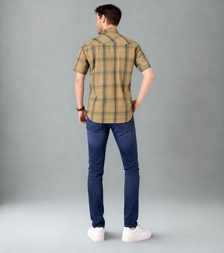 Image of L'MONTE Imported Men's Cotton Casual Checkered Shirts Half Sleeve for Men