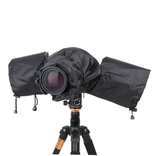 DIYEAH Waterproof Camera Cover SLR Rainproof Shield Elastic Adjusting Rope Zipper for Tripod Protection from Weather Elements
