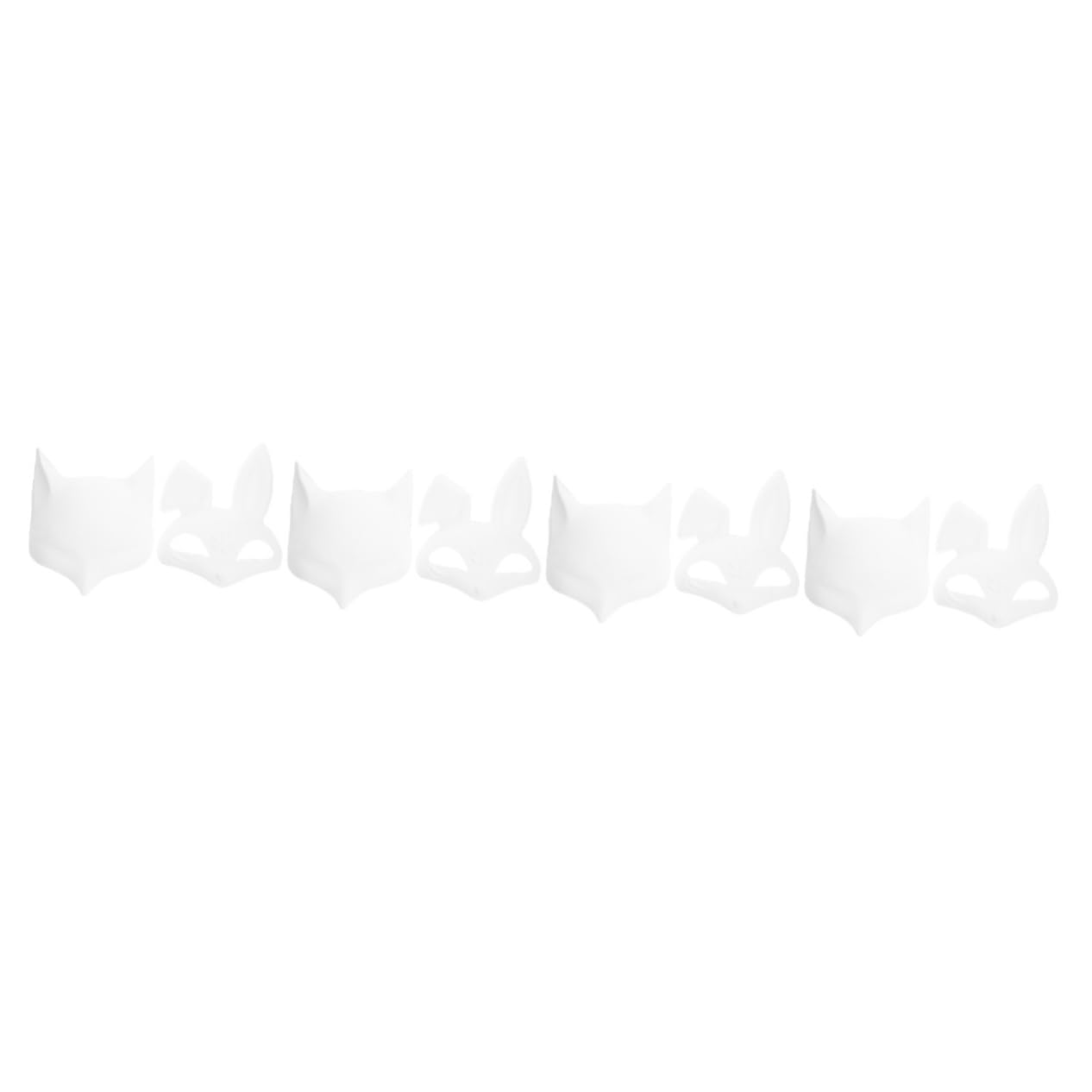 YARNOW 16 Maschere Bianche da Dipingere per Halloween Maschere Vuote Diy Volpe e Coniglio PVC Non Dipinte per e Cosplay