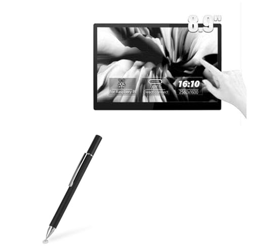 BoxWave Stylus Pen Compatible with Wisecoco Portable Monitor (8.9 in) - FineTouch Capacitive Stylus, Super Precise Stylus Pen - Jet Black