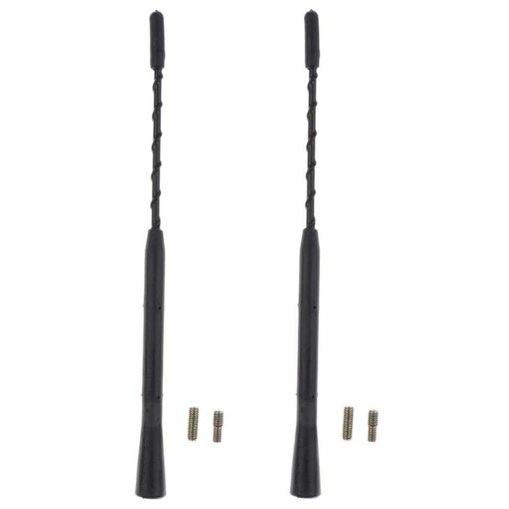 ATORSE 2 Pieces Car Roof 9" Mast Screw Whip Amplified Radio AM/FM Aerial Antenna-image-23