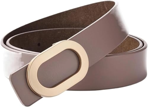 Belts for women, Waist Belt Adjustable Women's Waist Belts Cowhide Belt Fashion Simple Versatile Denim Belt Alloy Buckle(Nude)