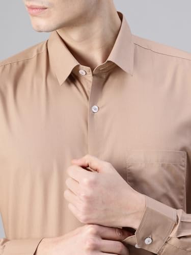 Image of Majestic Man Men's Solid Cotton Blend Wrinkle-Resistant Slim Fit Easy-Iron Formal & Office Wear