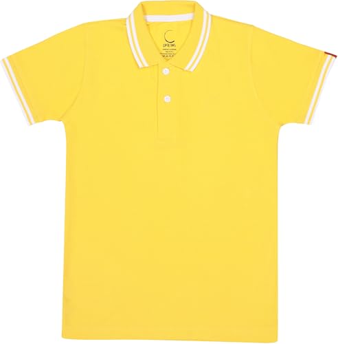 Image of Cotton Polo T-Shirt for Kids Boys Girls Half Sleeve, Regular Fit Tees for Boys Collared Casual Tshirts | Soft & Breathable Biowash Fabric | Half Sleeve