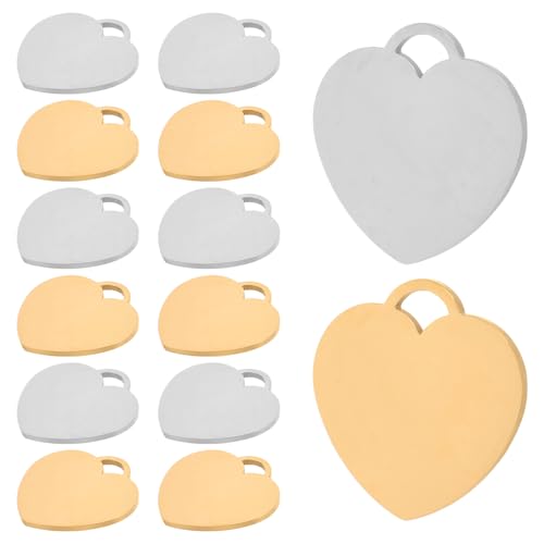 Étiquettes Vierges Métal pour graver des pendentifs cœur et bijoux DIY