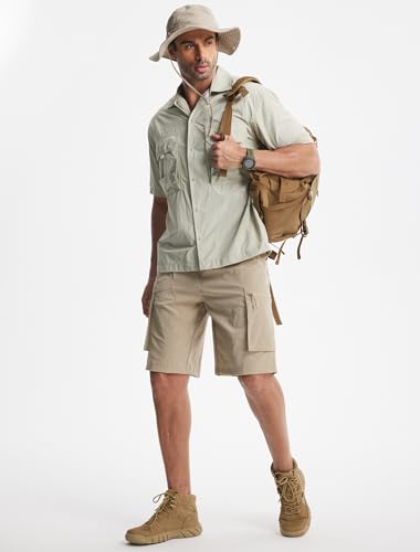 Image of Libin Men's Shorts Casual All Day Comfy Quick Dry Lightweight Cargo Hiking Shorts Breathable Outdoor Sports Travel