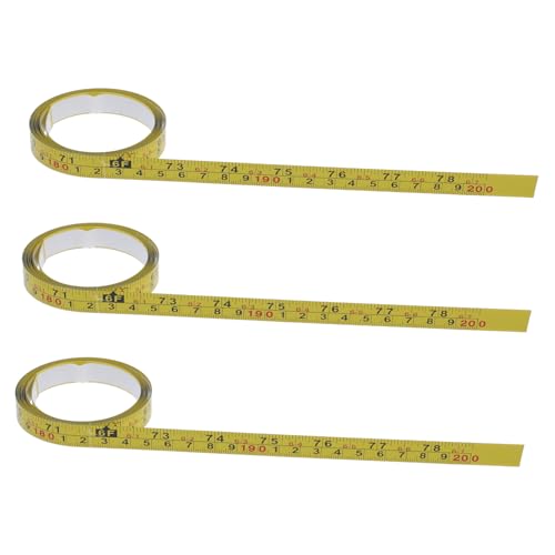 INOOMP 粘性尺 自己粘着両面スケール定規テープ 表示 作業台木工用 精密測定用 イエロー