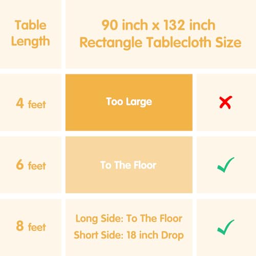 Image of BRILLMAX 4 Pack Beige Tablecloths 90 x 132 Inch for 6ft Rectangle Tables - 150 GSM Polyester Fabric, Floor Length Drop, Water, Stain & Wrinkle Resistant Cloth Cover for Wedding Reception Banquet