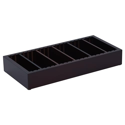 Quality Importers Space Saver Adjustable Cigar Tray, 5 Adjustable Dividers, Mahogany