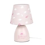 Marque : Paris Prix Paris Prix Lampe de Chevet Enfant Nuages 19cm Rose
