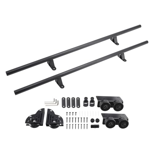 Frezon 6.6FT Rolling Library Sliding Ladder Hardware Kit, Floor Roller with Brake,Library Ladder...