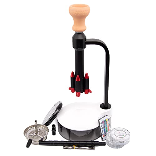 Komplettes Shisha-Set, modernes Shisha-Kit in Raketenform mit Zwei LED-Leuchten, Fernbedienung, Shisha-Kopf, Schlauch…