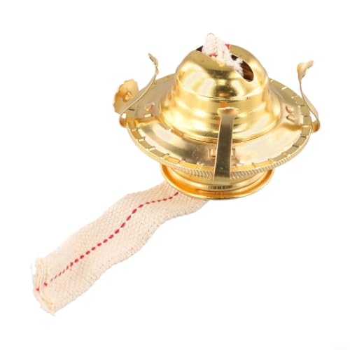 Accarugty Quemador de aceite retro de aleación de aluminio con lámpara de queroseno, para linternas de camping al aire libre, 4,3 cm de diámetro interior, pieza de repuesto de collar vintage amarillo