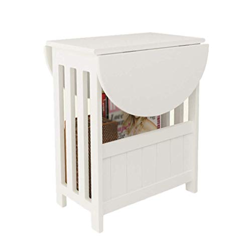 GWW Perfect Furniture Foldable Coffee Table, Living Room White Multifu