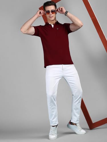 Image of Lux Cozi Men Cotton Regular Fit Polo Neck Half Sleeve Solid Casual T-Shirt with Chest Pocket | Pack of 2 |