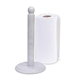 Marble Kitchen Paper Towel Rack with Stand - Non-Slip Paper Roll Holder for Countertop, Cabinet & Bathrooms - Hand Towel Rack Stand (White)