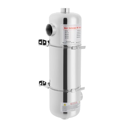 Rogowsen Schwimmbad-Wärmepumpe, 60 kW Schwimmbad-Wärmetauscher, Edelstahl-Wärmetauscher, Maximale Temperatur 110 °C, Geeignet für Schwimmbäder, Whirlpools und Badewannenheizungen.